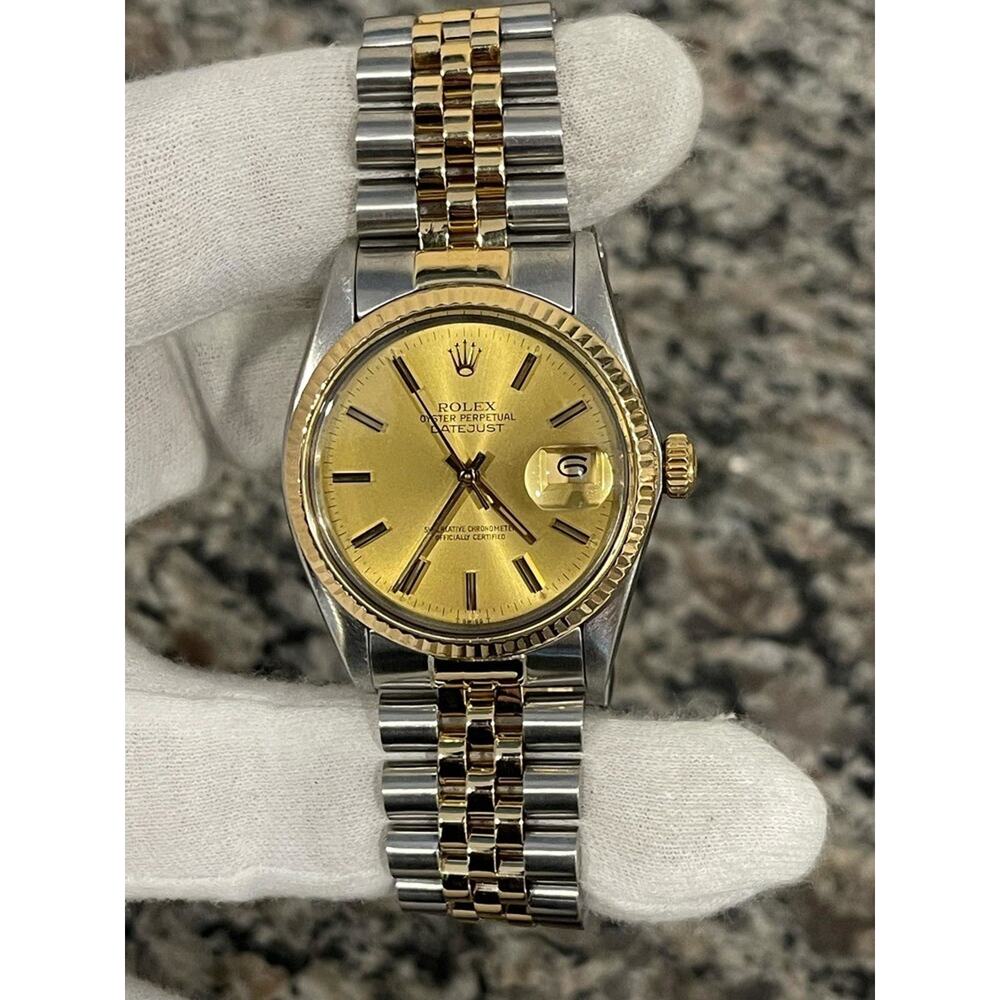 Rolex Datejust 16014 1981 Champaign Dial Fluted Bezel Jubilee Band SPB-JB 343870 - Picture 2 of 9
